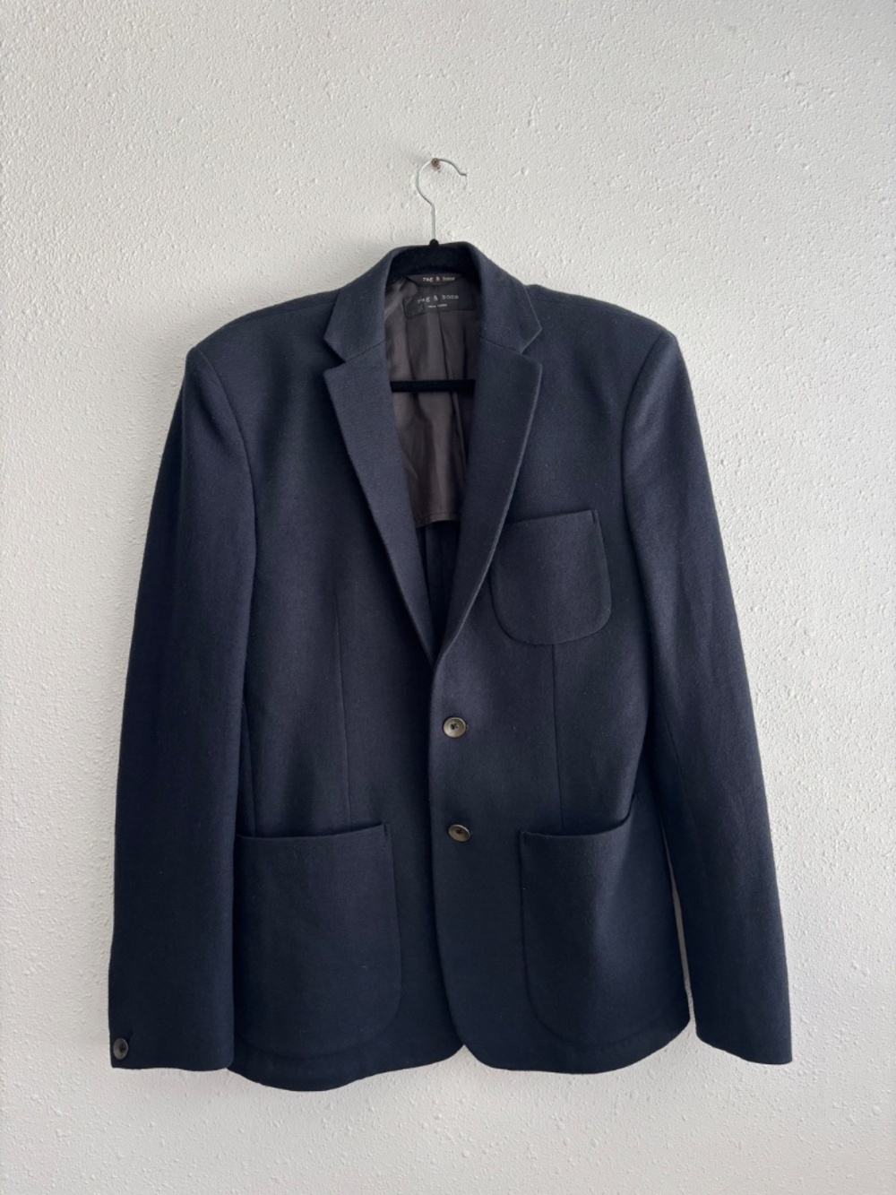 Rag & Bone Men's 100% Wool Navy 3-Pocket Blazer - Size 40